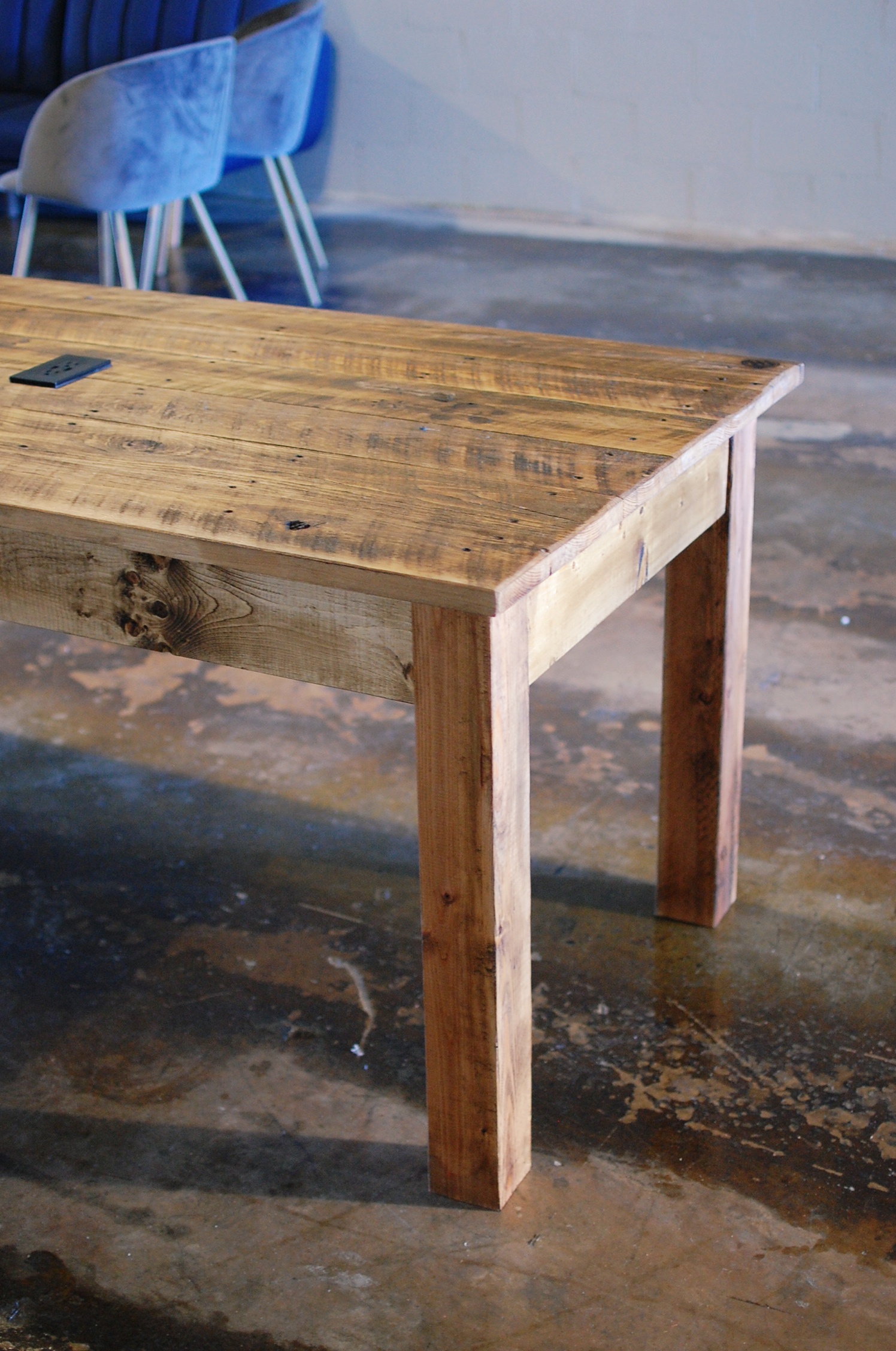 Ezekiel Wood Table with USB Charging Station